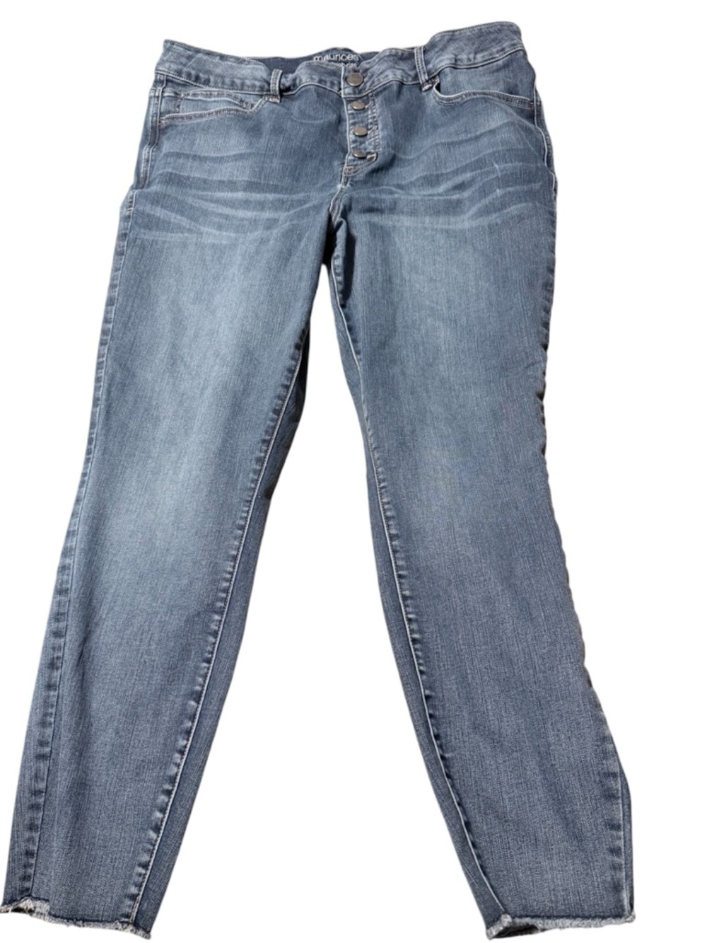 Maurices Everflex High Rise Jeans Size 22 – Distressed Hem Stretch Denim